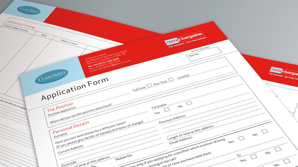 Application Form Design – Cheshire, London, Cambridge