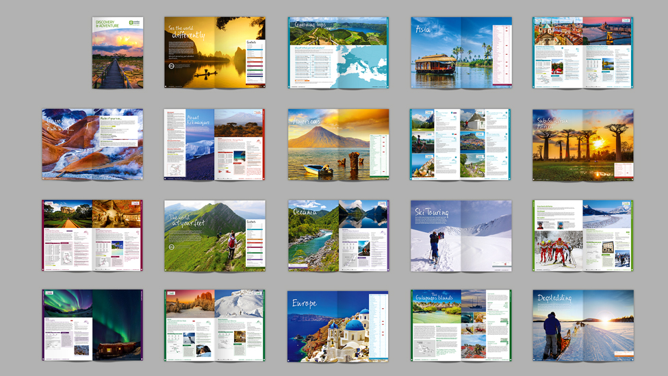 travel magazine page layout