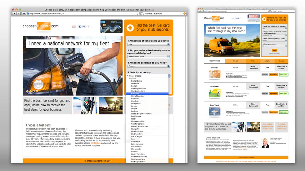 Choose-a-fuel-card Website Design Cheshire