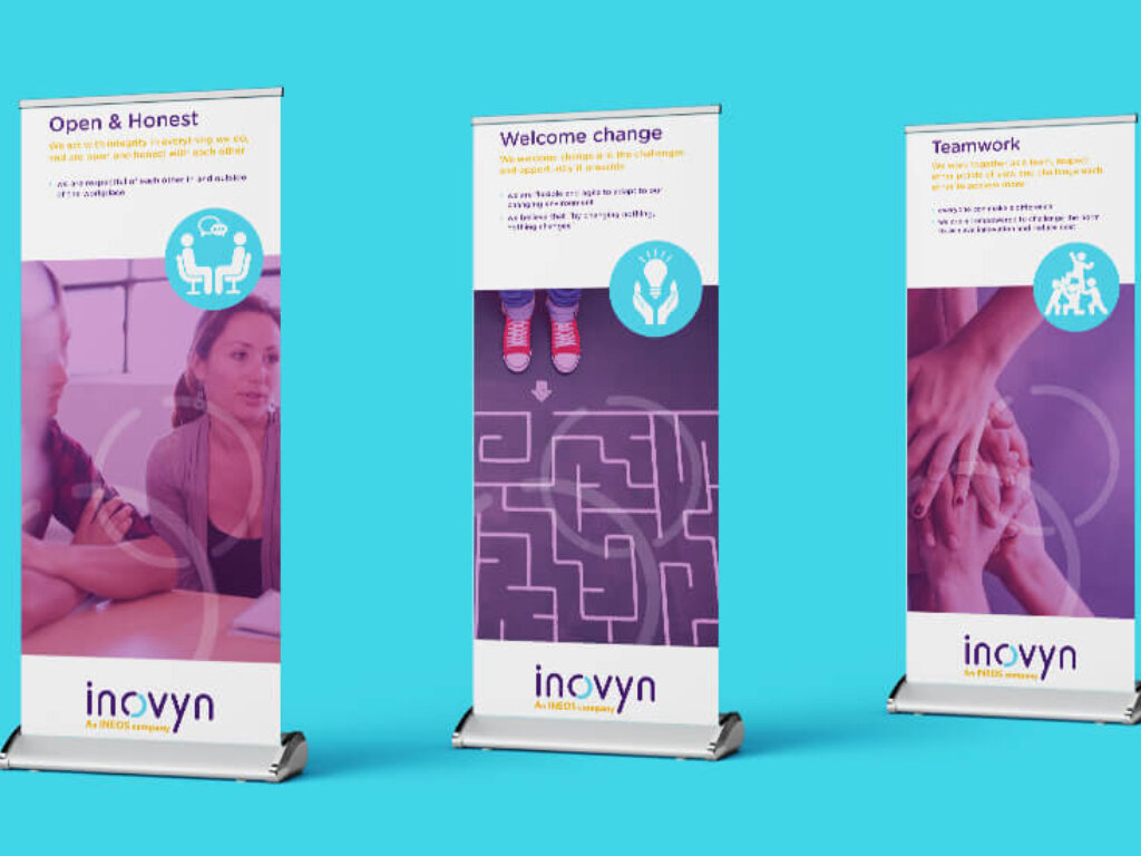 corporate culture roller banners, integrated agency